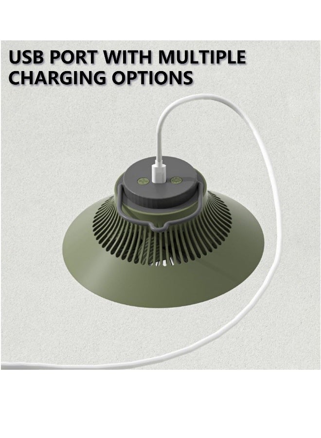 Loquat Camping Fan Outdoor Mosquito Repellent Fan with Led Light and Tripod Small Tent Ceiling Fan USB Rechargeable LED Outdoor Tent Lamps Fan Camping Light Portable Night Light for BBQ Fishing - Image 2