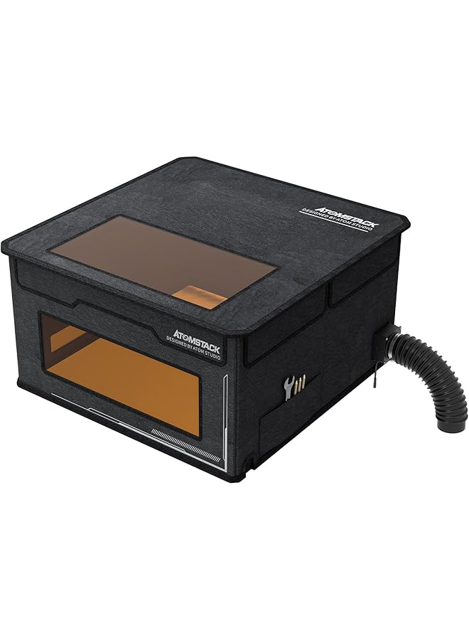 erorex Fb2 Protective Box For Laser Engraving Machine Housing Dustproof Cover Full Eye Protection Fireproof Dustproof Quick Assembly With 2 M Smoke Exhaust Pipe Stretch 750 X 750 Mm - Image 5