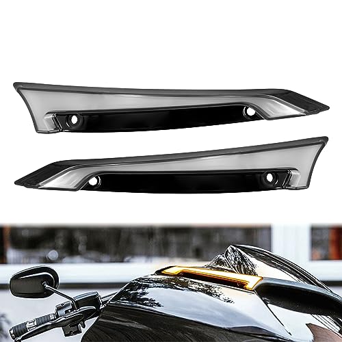 CARGLETRUE Windshield Trim Lights Windscreen Fairing Led Running Light Turn Signals Fit for Harley Touring Road Glide Models 20152023 Black - Image 1