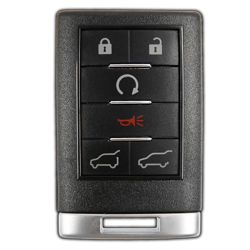 KeylessOption Key Fob Replacement for 2007 2008 2009 2010 2011 2012 2013 2014 GM Yukon Chevrolet Chevy Suburban Tahoe Remote, 6-Button OUC6000066, Programming Guide Included - Image 1