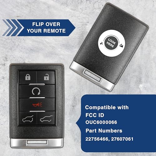 KeylessOption Key Fob Replacement for 2007 2008 2009 2010 2011 2012 2013 2014 GM Yukon Chevrolet Chevy Suburban Tahoe Remote, 6-Button OUC6000066, Programming Guide Included - Image 4