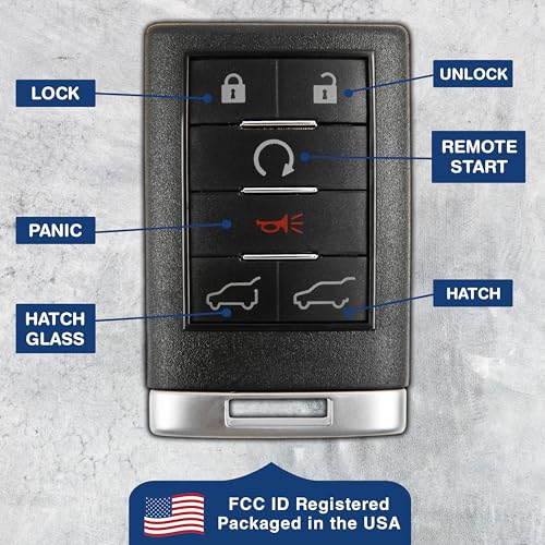 KeylessOption Key Fob Replacement for 2007 2008 2009 2010 2011 2012 2013 2014 GM Yukon Chevrolet Chevy Suburban Tahoe Remote, 6-Button OUC6000066, Programming Guide Included - Image 5