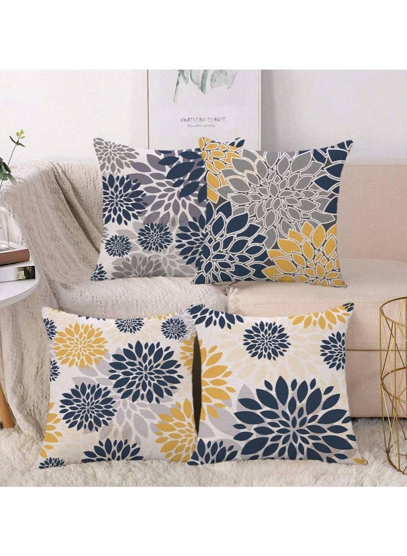 Cushion cover set of 4 pieces, bright and solid colors, size 45 cm x 45 cm, without filling  - Image 2