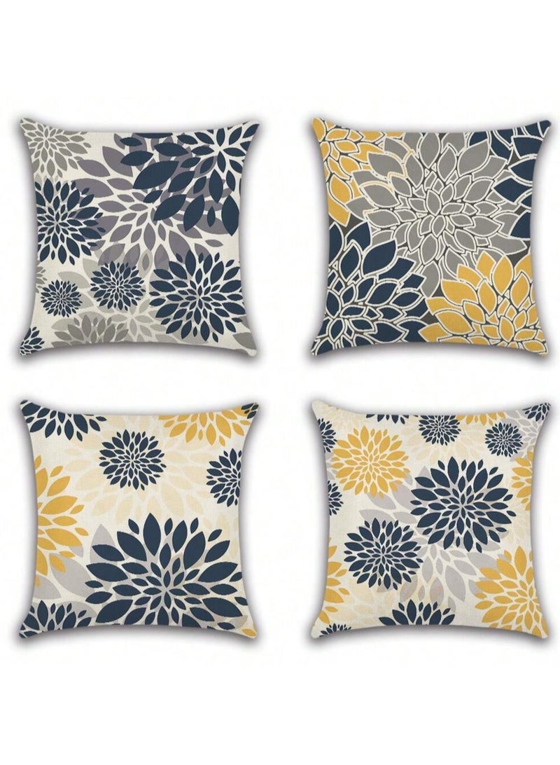 Cushion cover set of 4 pieces, bright and solid colors, size 45 cm x 45 cm, without filling  - Image 1