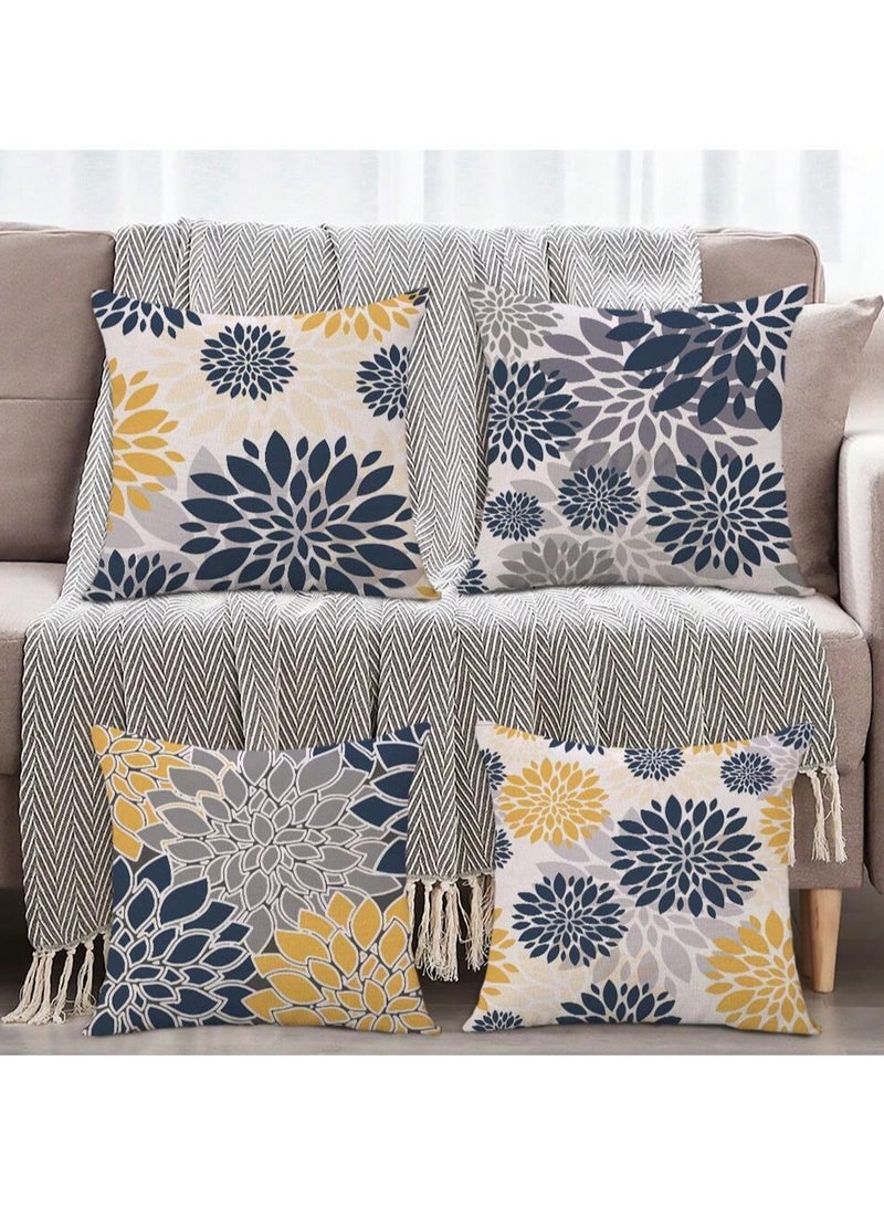 Cushion cover set of 4 pieces, bright and solid colors, size 45 cm x 45 cm, without filling  - Image 3
