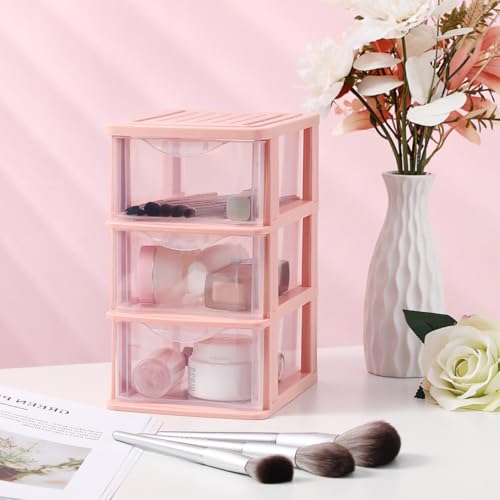 DOITOOL Desktop Storage Box Drawer Type Clear Plastic Organizer 905X688X531 Inch Cosmetic Holder for Makeup and Skincare Supplies - Image 3