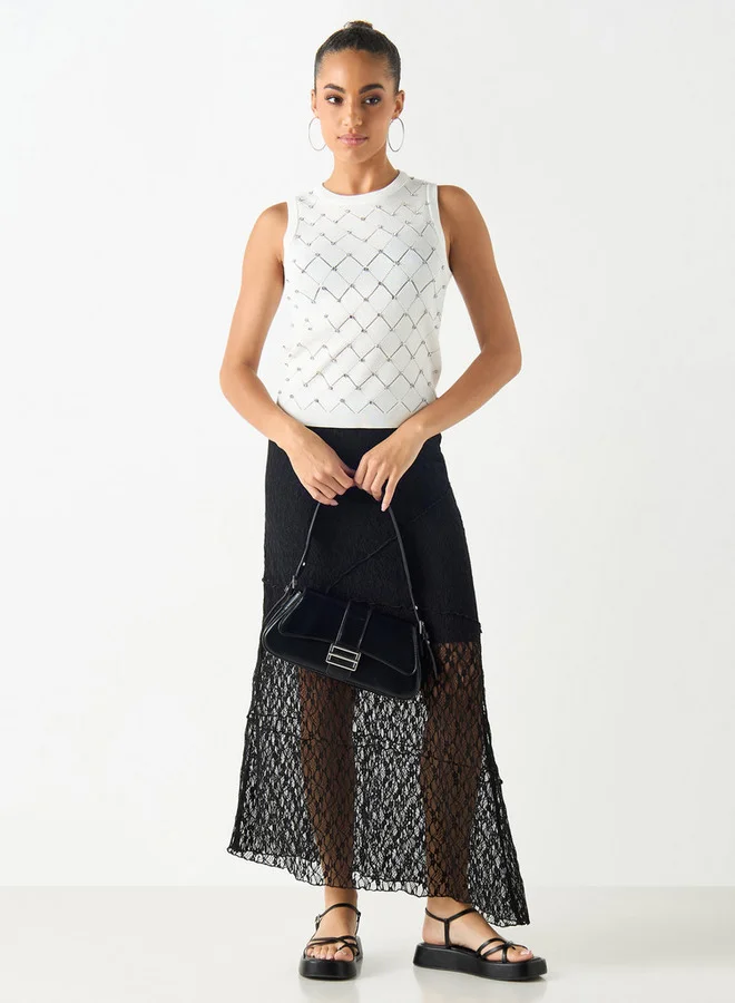 2Xtremz 2Xtremz Embellished Sleeveless Top