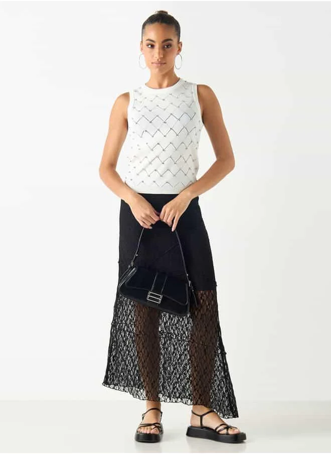 2Xtremz 2Xtremz Embellished Sleeveless Top