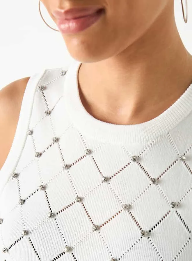 2Xtremz 2Xtremz Embellished Sleeveless Top