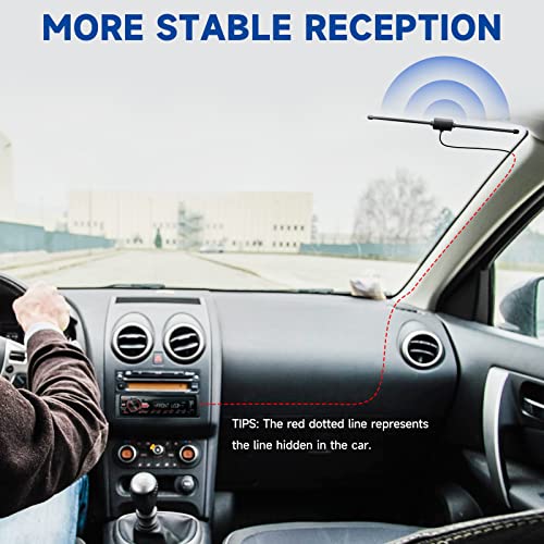 Bingfu Car FM AM Radio Dipole Antenna Adhesive Mount for Vehicle Truck SUV Car Stereo in Dash Head Unit CD Media Receiver Player Audio Marine Boat Radio - Image 4