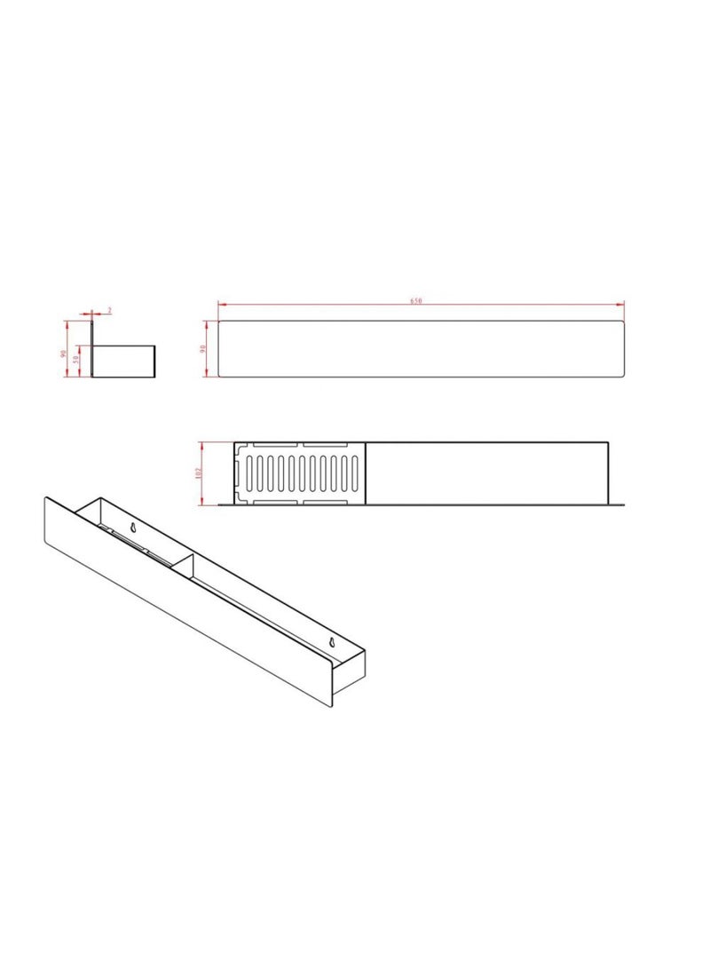 DANUBE HOME Milano SS Wall-Mounted Shelf – Heavy-Duty Stainless Steel Bathroom & Kitchen Storage Rack | Rust-Resistant, Space-Saving Design with Modern Matte Finish 65 Cm Black  - Image 2