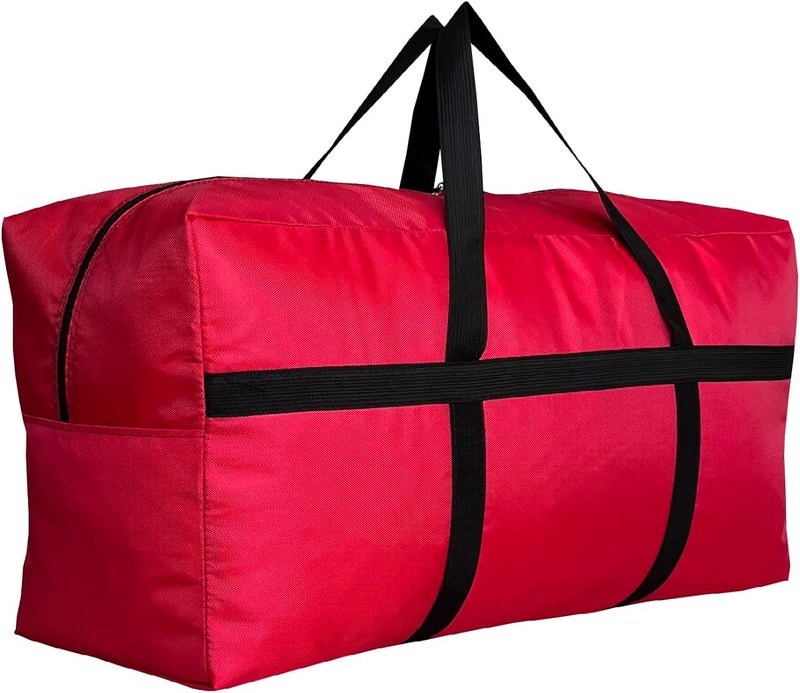 DoYiKe Extra Large Storage Duffle Bag with Zippers and Handles, Red Big Foldable Duffle Bag for Travel -100L - Image 1