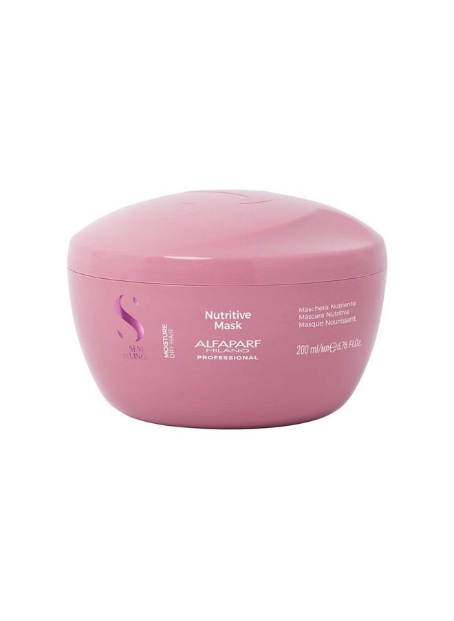 ALFAPARF MILANO Semi Di Lino Moisture Nutritive Hair Mask Deep Conditioning Hair Repair Mask For Hydration & Shine Sulfate Paraben & Paraffin Free Professional Quality Hair Care (6.76 Oz)  - Image 1