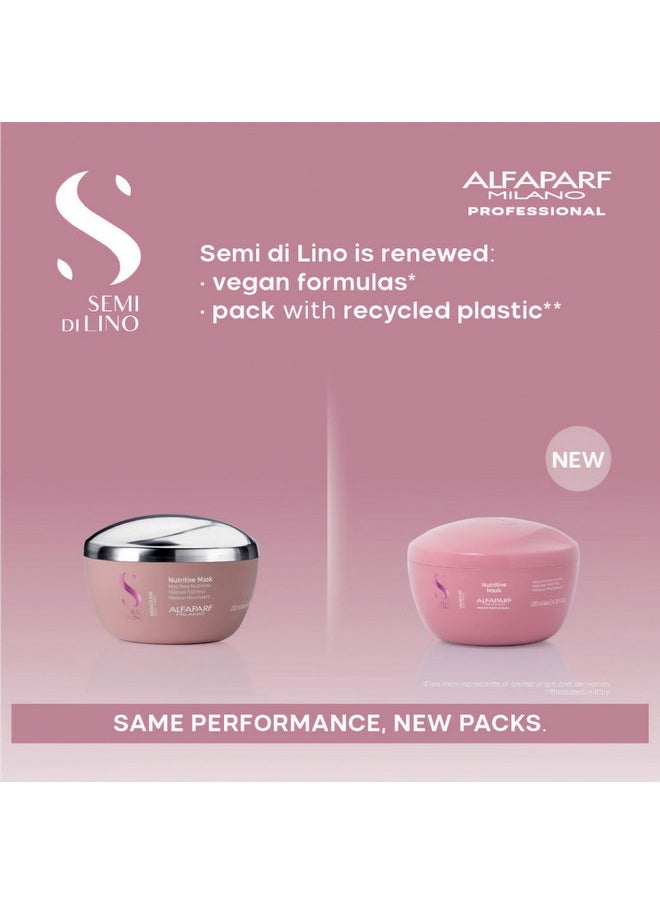 ALFAPARF MILANO Semi Di Lino Moisture Nutritive Hair Mask Deep Conditioning Hair Repair Mask For Hydration & Shine Sulfate Paraben & Paraffin Free Professional Quality Hair Care (6.76 Oz)  - Image 3