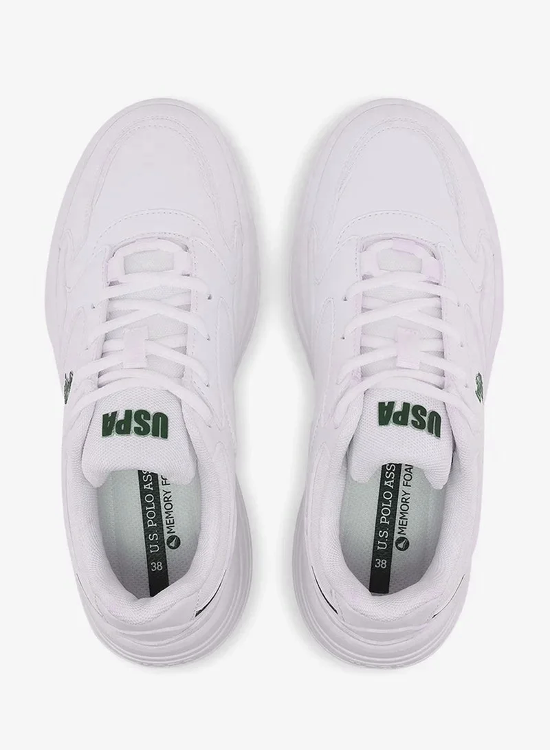 U.S. Polo Assn.  U.S. Polo Assn. Women’s White MARTHA GLB 6FX Sneakers – Chunky Platform Casual Shoes for Everyday Style for Women | Best Price UAE