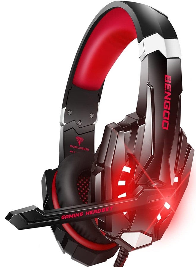 BENGOO Stereo Pro Gaming Headset for PS4, PC, Xbox One Controller, Noise Cancelling Over Ear Headphones with Mic, LED Light, Bass Surround, Soft Memory Earmuffs for Laptop Mac Wii Accessory Kits - Image 1
