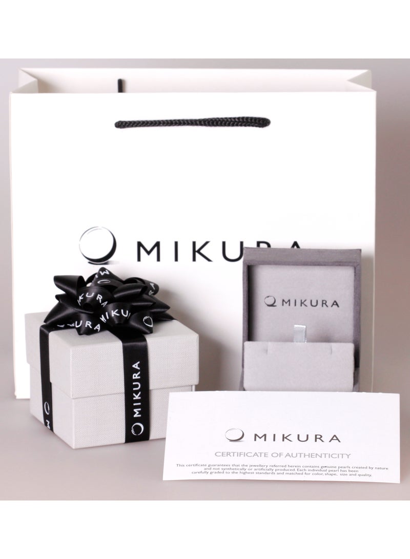 MIKURA Earrings, South Sea Pearls, A Quality, Natural Black Color, 10.5-10.0MM, 18KW  - Image 5