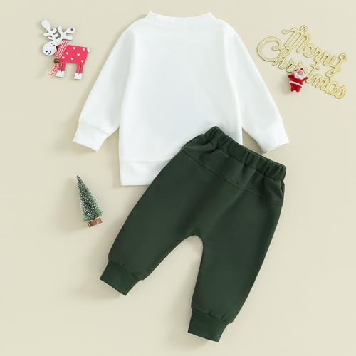 BemeyourBBs Toddler Baby Boy Christmas Outfit Christmas Tree Crewneck Sweatshirt Jogger Pants Set Infant Cute Fall Winter Clothes christmas tree green 12-18 Months - Image 4