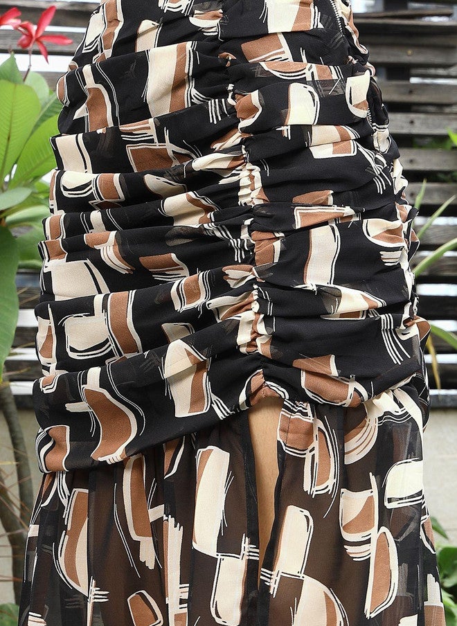 PlusS Printed Shoulder Strap Top And Skirt Set For Women - Image 5