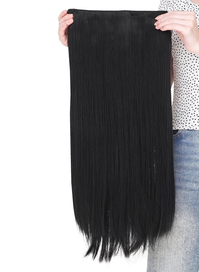BeatStock Straight Black Hair Extension in Synthetic fibre, 22 inch, Updated Texture Hair Extension for Women's - Image 5