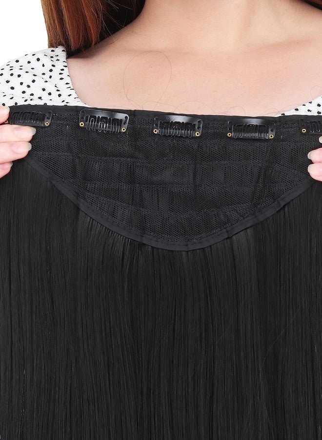 BeatStock Straight Black Hair Extension in Synthetic fibre, 22 inch, Updated Texture Hair Extension for Women's - Image 4