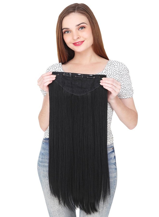 BeatStock Straight Black Hair Extension in Synthetic fibre, 22 inch, Updated Texture Hair Extension for Women's - Image 3