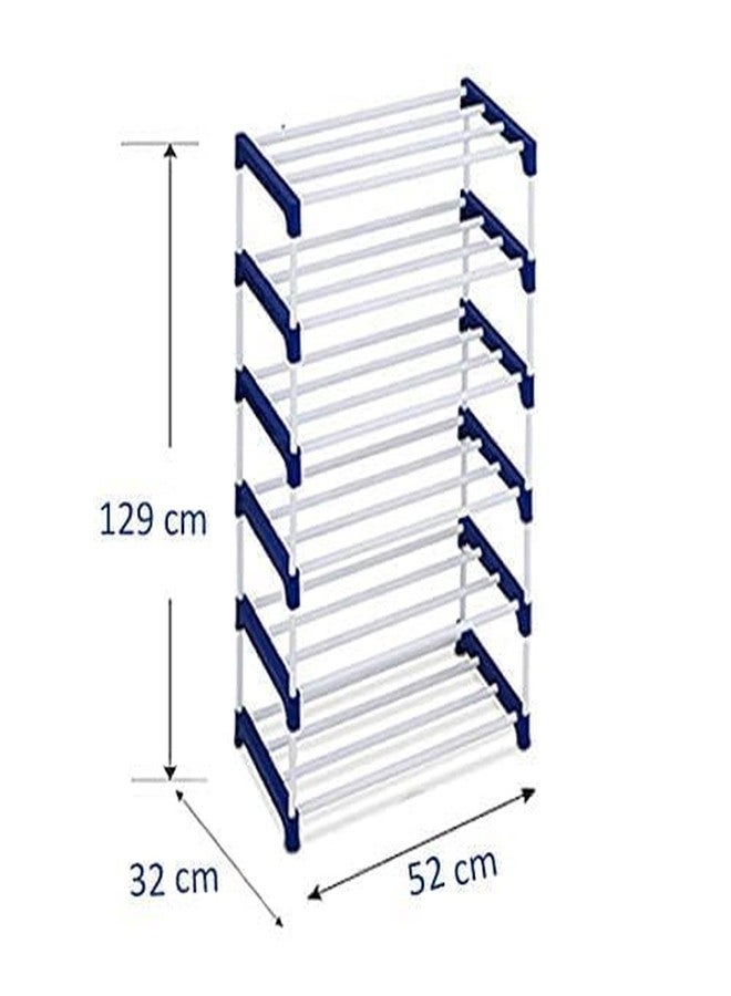 Adjustable 6-Tier Shoe Rack | Durable Plastic & Metal Stand for Shoes, Bags, Toys & More | Easy Assembly, Space-Saving Design for Home Organization - Image 2