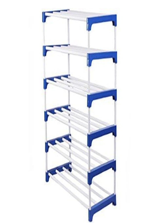Adjustable 6-Tier Shoe Rack | Durable Plastic & Metal Stand for Shoes, Bags, Toys & More | Easy Assembly, Space-Saving Design for Home Organization - Image 3
