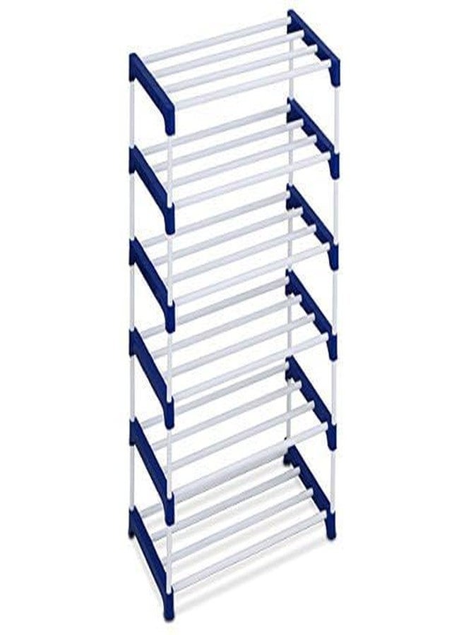 Adjustable 6-Tier Shoe Rack | Durable Plastic & Metal Stand for Shoes, Bags, Toys & More | Easy Assembly, Space-Saving Design for Home Organization - Image 1