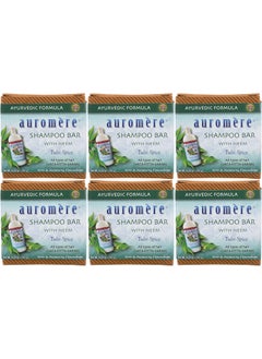 Auromere Ayurvedic Shampoo Bar  Eco Friendly Handmade Vegan Cruelty Free Natural Non GMO All in One Bar for Soap and Shampoo 423 oz 6 pack
