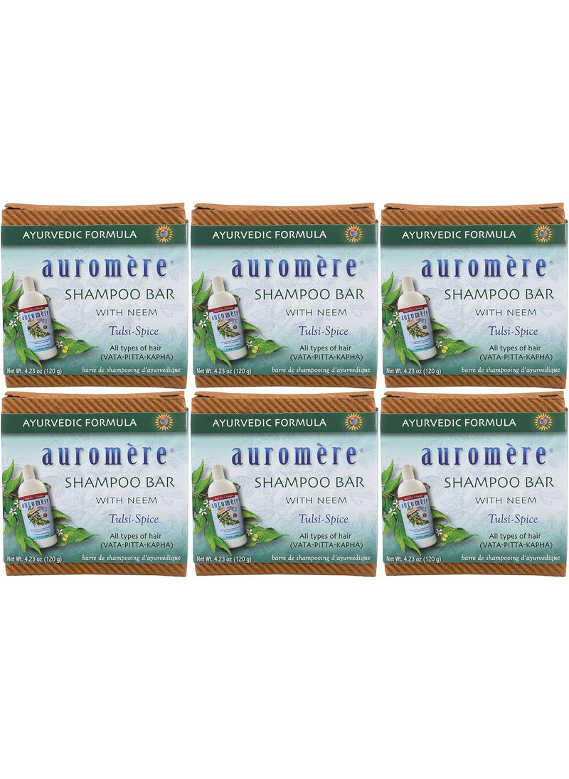 Auromere - Auromere Ayurvedic Shampoo Bar  Eco Friendly Handmade Vegan Cruelty Free Natural Non GMO All in One Bar for Soap and Shampoo 423 oz 6 pack - Image 1