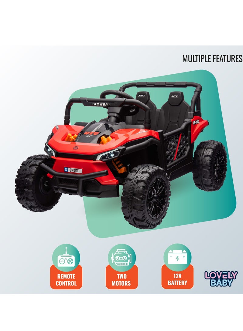 Lovely Baby جيب ركوب كهربائي للأطفال من لوفلي بيبي LB 5151، شاحنة تعمل بالبطارية مع تحكم عن بعد، ضوء، موسيقى، أفضل هدية للأطفال من 1-4 سنوات - أحمر - Image 2