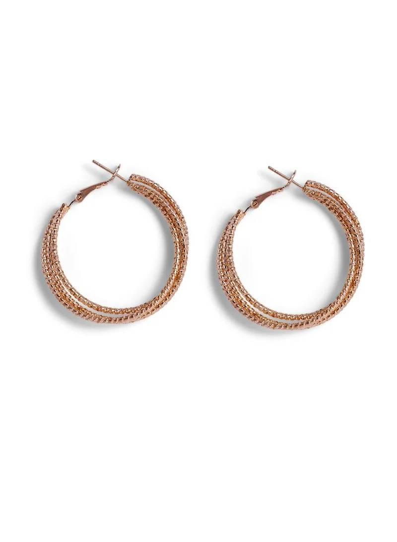 Priyaasi Set Of 6 Plated Contemporary Hoop Earrings
