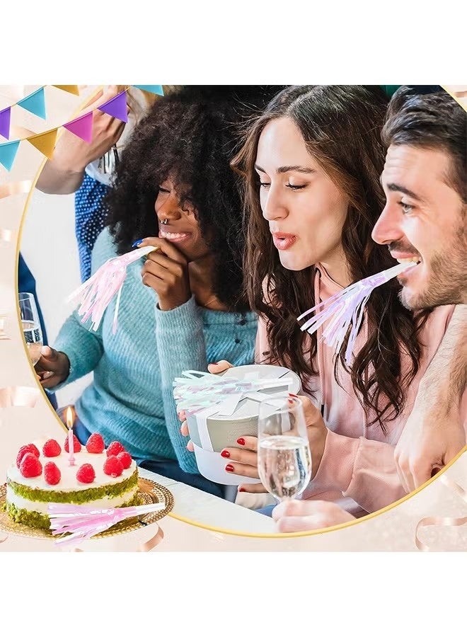 JIMATOR 12 Pcs Party Blowers Glitter Noise Makers Metallic Fringed Party Horns for Adults Birthday Graduation New Years Party Favors Supplies - Image 3