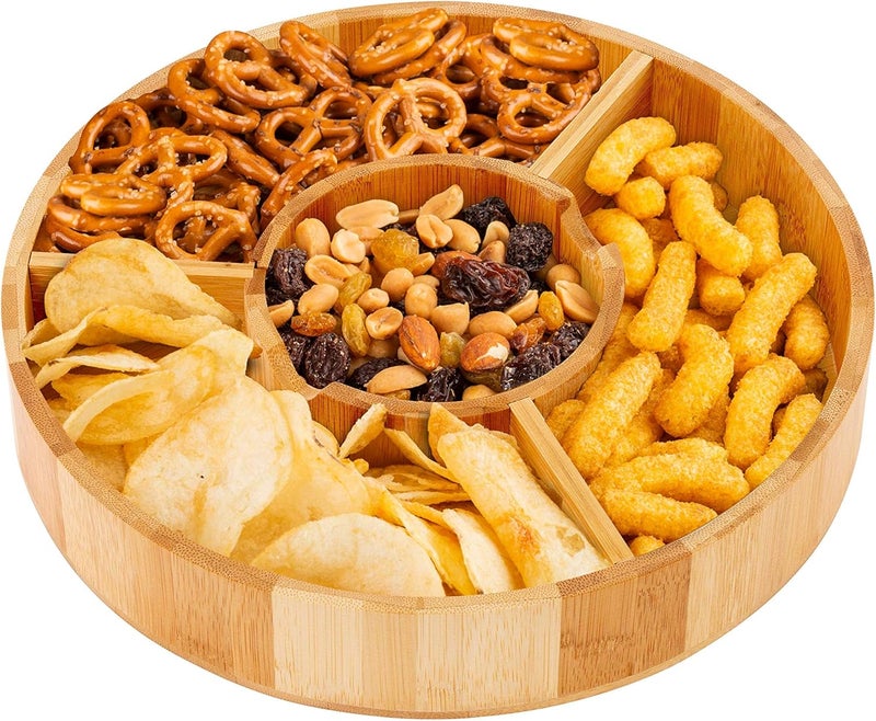 Strova Chip and Dip Serving Bowl – Wooden Appetizer Platter Set with Dip Cup for Salsa, Guacamole, Nacho, Vegetables, Taco Chip, Snacks and More – 12 Inch Diameter. Perfect for the BIG GAMES ! - Image 5