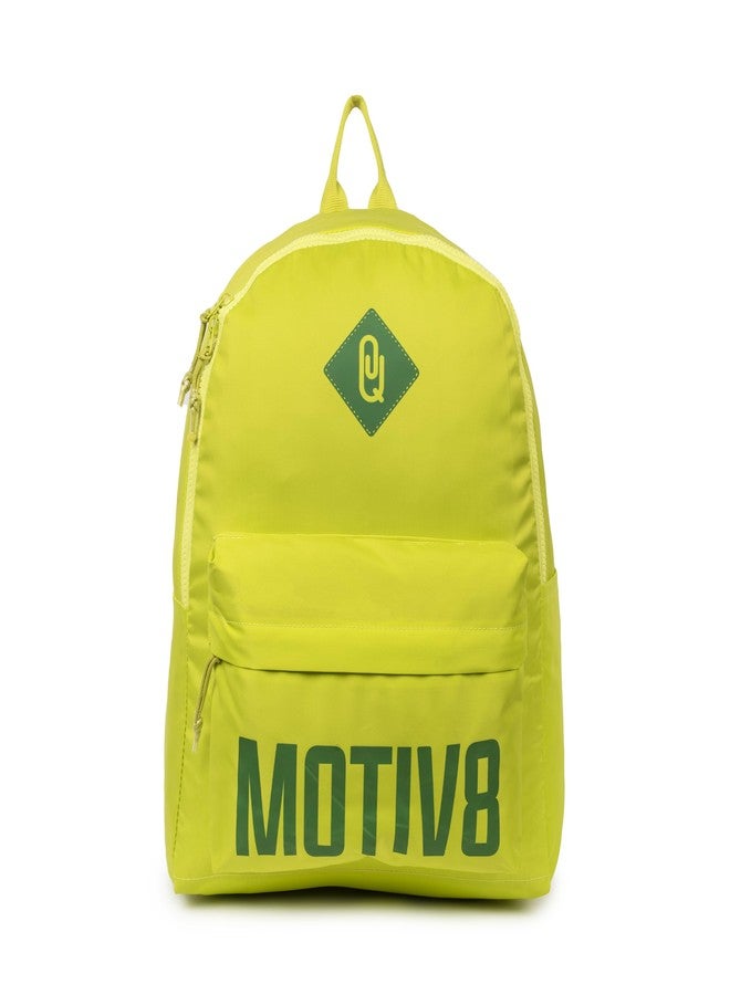 QIPS MOTIV8 School Backpack for Kids - Lightweight & Water-Resistant Tuition Bag with Cushioned Back - Unisex Travel Daypack for Boys & Girls - Daily Use Book Bag - Neon Green - Image 1