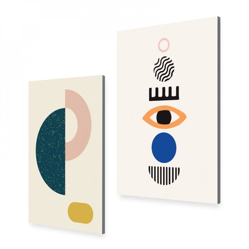 ماركتنا لوحة قماشية ثنائية بتصميم مودرن بمقاس اجمالي 80×60 سم - Image 2