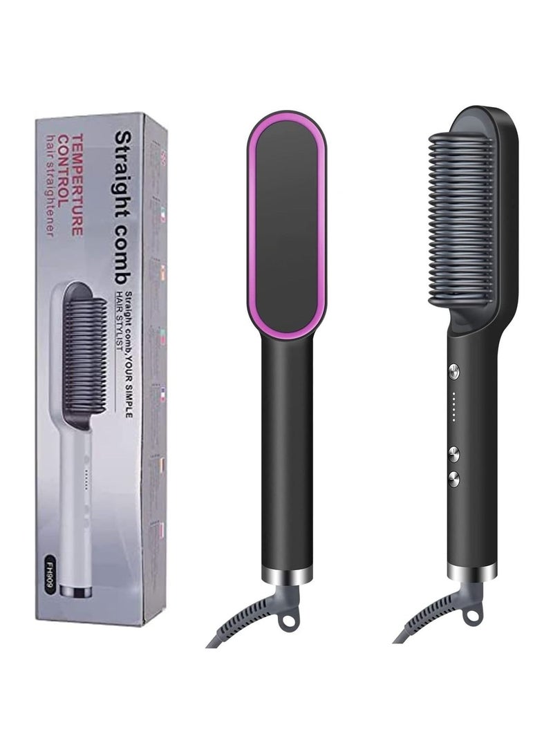 DubaiGallery Hair Straightener Brush, Hair Straightening Iron Comb, Fast Heating & Built with 5 Temp Settings & Anti-Scald, Perfect for Professional Salon at Home Hair Styler - Image 2