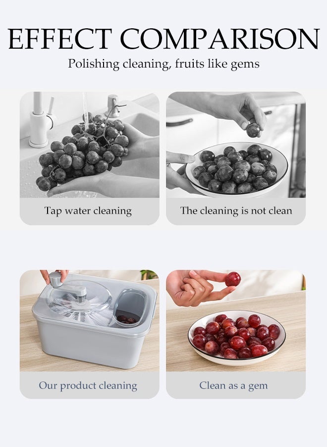 DUNISO Salad Spinner Manual Salad Mixer Fruits Vegetable Washer Colander for Kitchen Fruit Washing Bowl with Strainer Drainer Manually Rotate Fruit Cleaning and Draining Basket Household Multifunctional Fruit Washer Drainer Container with Lid - Image 5