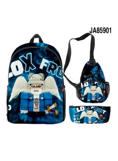 Blox Cartoon Backpack Three-piece Student School Bag 
