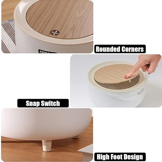 RELEMTRA Waste Paper Basket 1pcs Mini Trashcan Garbage Can Plastic Garbage Bin Slim Bathroom Bin Waste Can with Lid Wastepaper Basket Mini Plastic Baskets Trash Can Pp Office Desk - Image 2