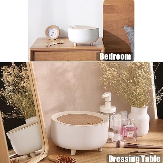 RELEMTRA Waste Paper Basket 1pcs Mini Trashcan Garbage Can Plastic Garbage Bin Slim Bathroom Bin Waste Can with Lid Wastepaper Basket Mini Plastic Baskets Trash Can Pp Office Desk - Image 3