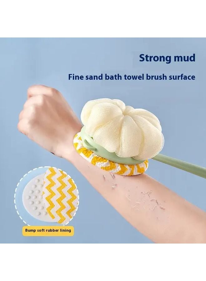 2 In 1 Bath Shower Body Brush With Back Massager Long Handle Plant Fiber Green - Image 5
