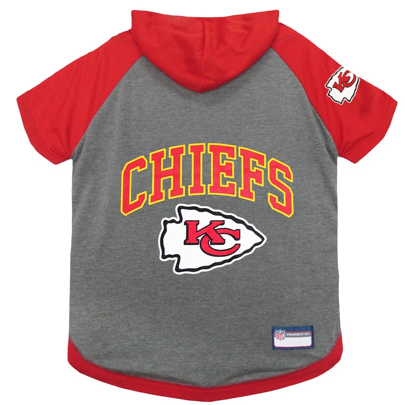 Pets First NFL Kansas City Chiefs Hoodie for Dogs & Cats. | NFL Football Licensed Dog Hoody Tee Shirt, Large| Sports Hoody T-Shirt for Pets | Licensed Sporty Dog Shirt