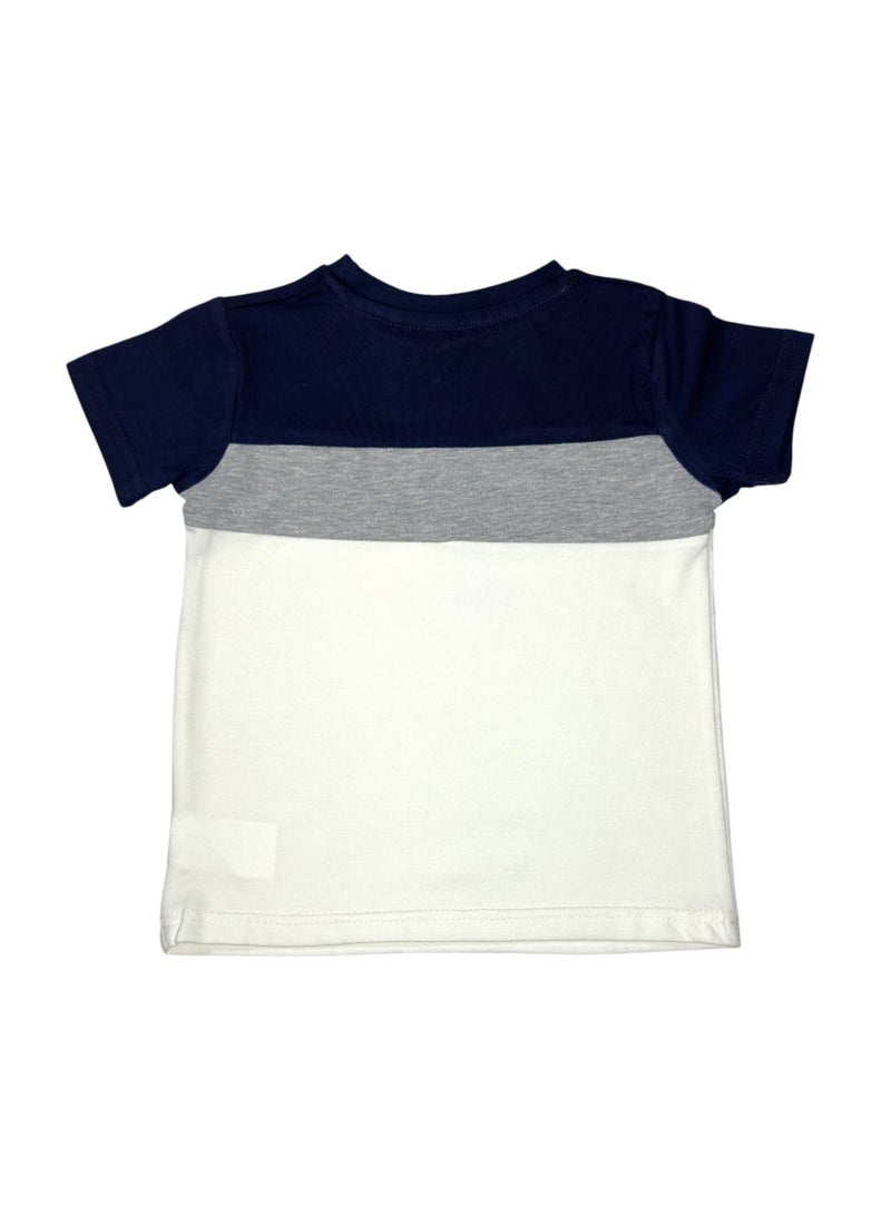 بيبي كو تي شيرت متعدد الألوان للأولاد (كحلي/رمادي/أبيض) - Image 2