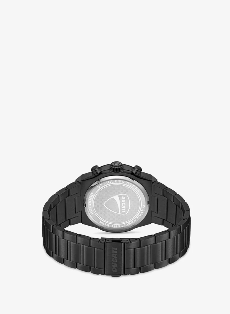 Ducati  DT004 Men's 43.5mm Chronograph Watch with Black Textured Dial, Contrast Accents & Stainless Steel Bracelet for Men | Best Price UAE