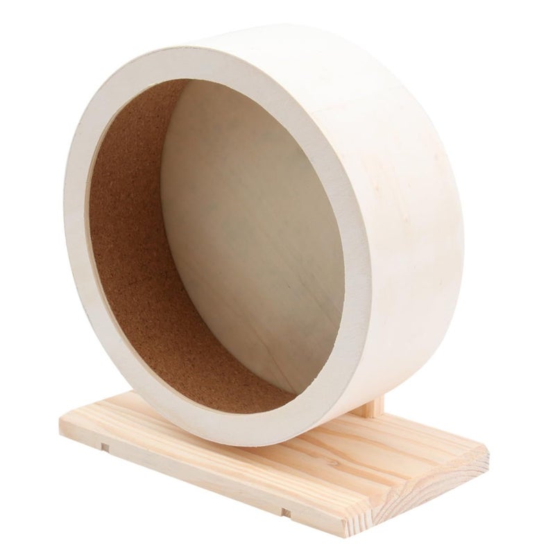 Wooden Silent Exercise Wheel for Dwarf Hamsters and Hedgehogs Sturdy Small Pet Toy - Image 2