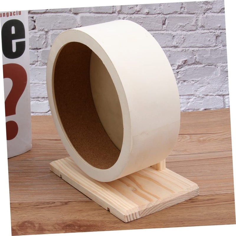 Wooden Silent Exercise Wheel for Dwarf Hamsters and Hedgehogs Sturdy Small Pet Toy - Image 4