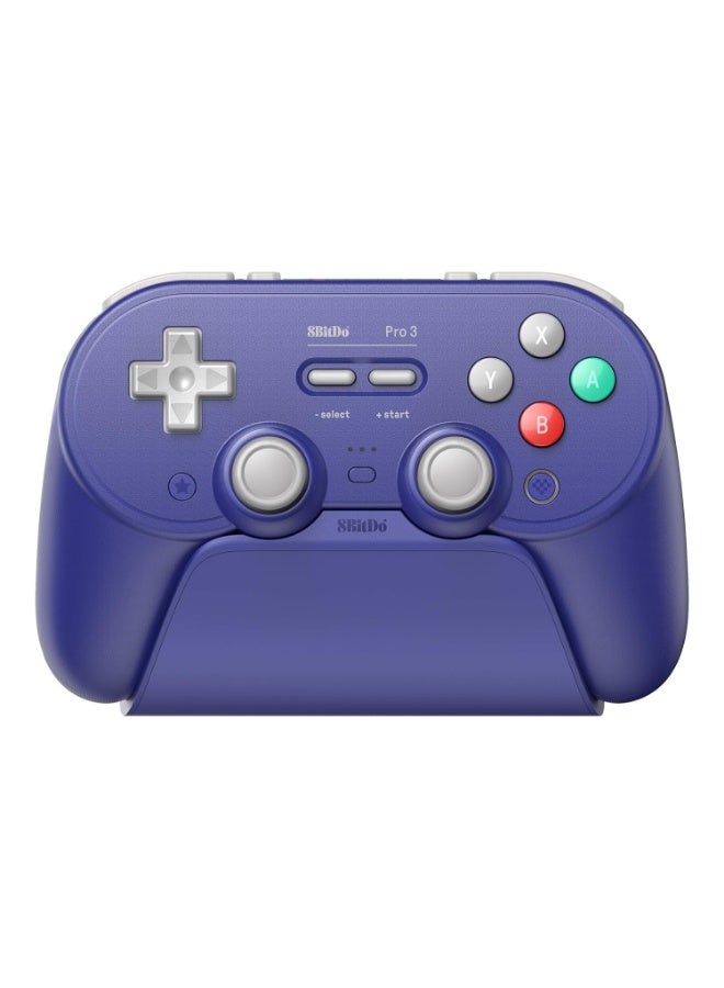 8بت دو وحدة تحكم بلوتوث 8BitDo Pro 3 لأجهزة Switch/Switch 2 - عصي تحكم TMR، أزرار ABXY قابلة للتبديل، أزرار خلفية احترافية، قاعدة شحن، مستشعرات هول، متوافقة مع أنظمة Windows وApple وSteamOS وAndroid - لون بنفسجي - Image 2