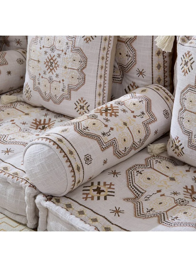 Home Box Mahrgan Zahra Embroidered Paisley Bolster 50 X 20 X 20 Cm